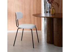 Silla decoración madera curvada teñida nogal y tela repelente al agua,