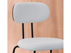 Silla decoración madera curvada teñida nogal y tela repelente al agua,
