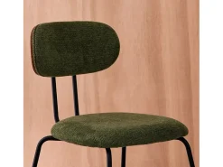 Silla decoración madera curvada teñida nogal y tela repelente al agua,