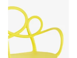 Silla diseño moderno elegante de polipropileno con reposabrazos Derby - Amarillo