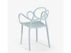 Silla diseño moderno elegante de polipropileno con reposabrazos Derby - Azul