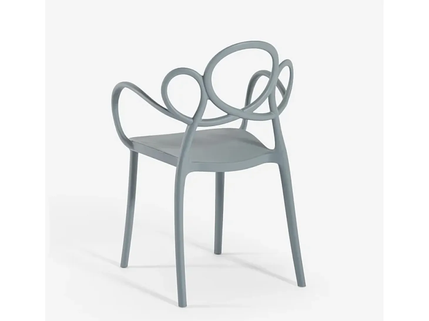Silla diseño moderno elegante de polipropileno con reposabrazos Derby - Gris