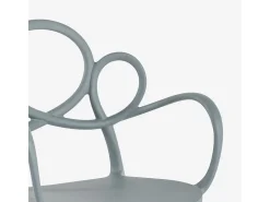 Silla diseño moderno elegante de polipropileno con reposabrazos Derby - Gris