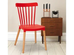 Silla diseño moderno madera polipropileno restaurante bar cocina Praecisura - Rojo