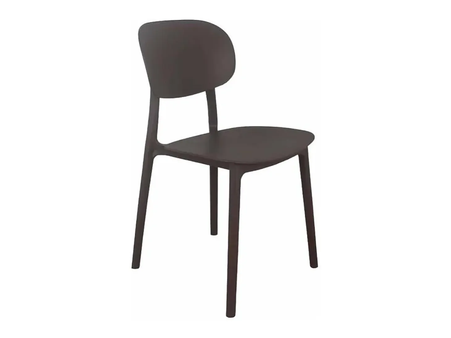 Silla diseño moderno polipropileno cocina exterior comedor Nantes - Marrón