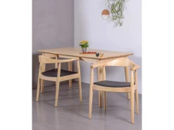 Silla en madera de fresno y cojín de polipiel - Santon - Fresno Natural