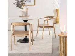 Silla en madera de teca June rough (lote de 2)