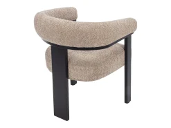 Silla en tela bouclé y madera de hevea - Topo y negro - LIVELIA