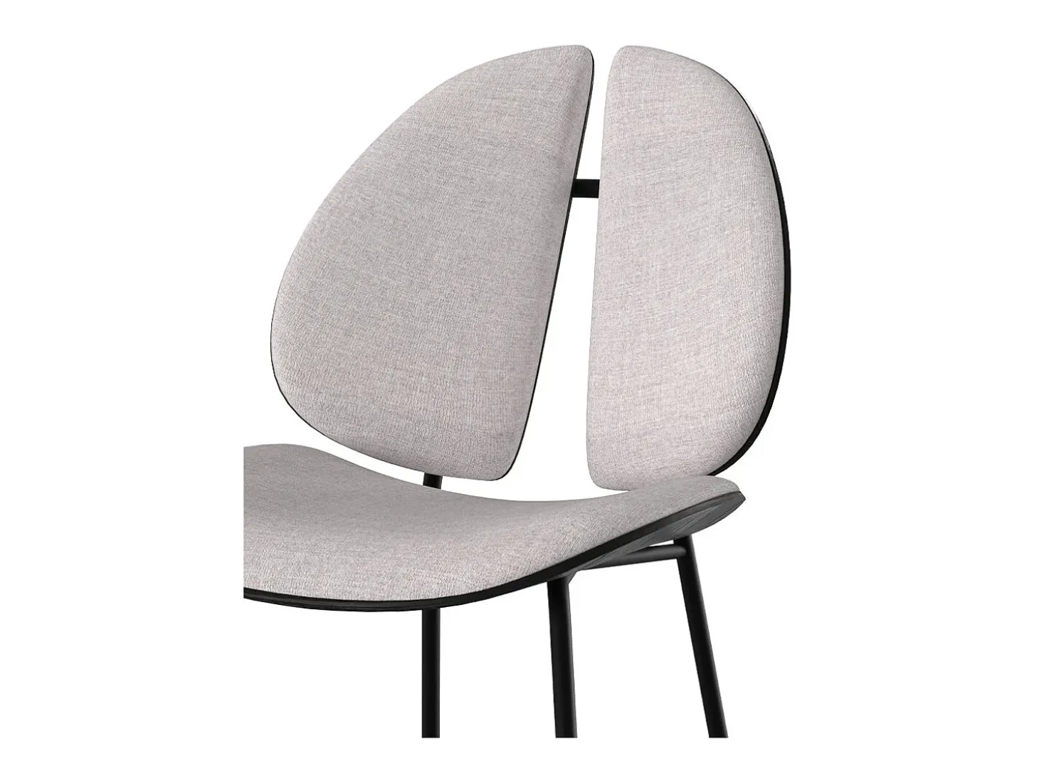 Silla en tela gris y madera negra - Coccinelle