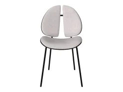 Silla en tela gris y madera negra - Coccinelle