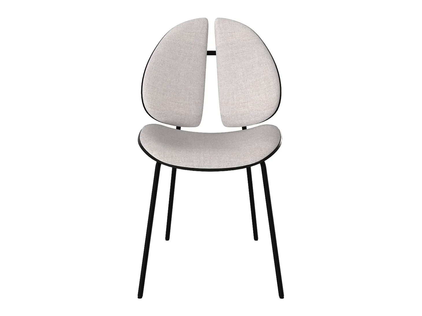 Silla en tela gris y madera negra - Coccinelle