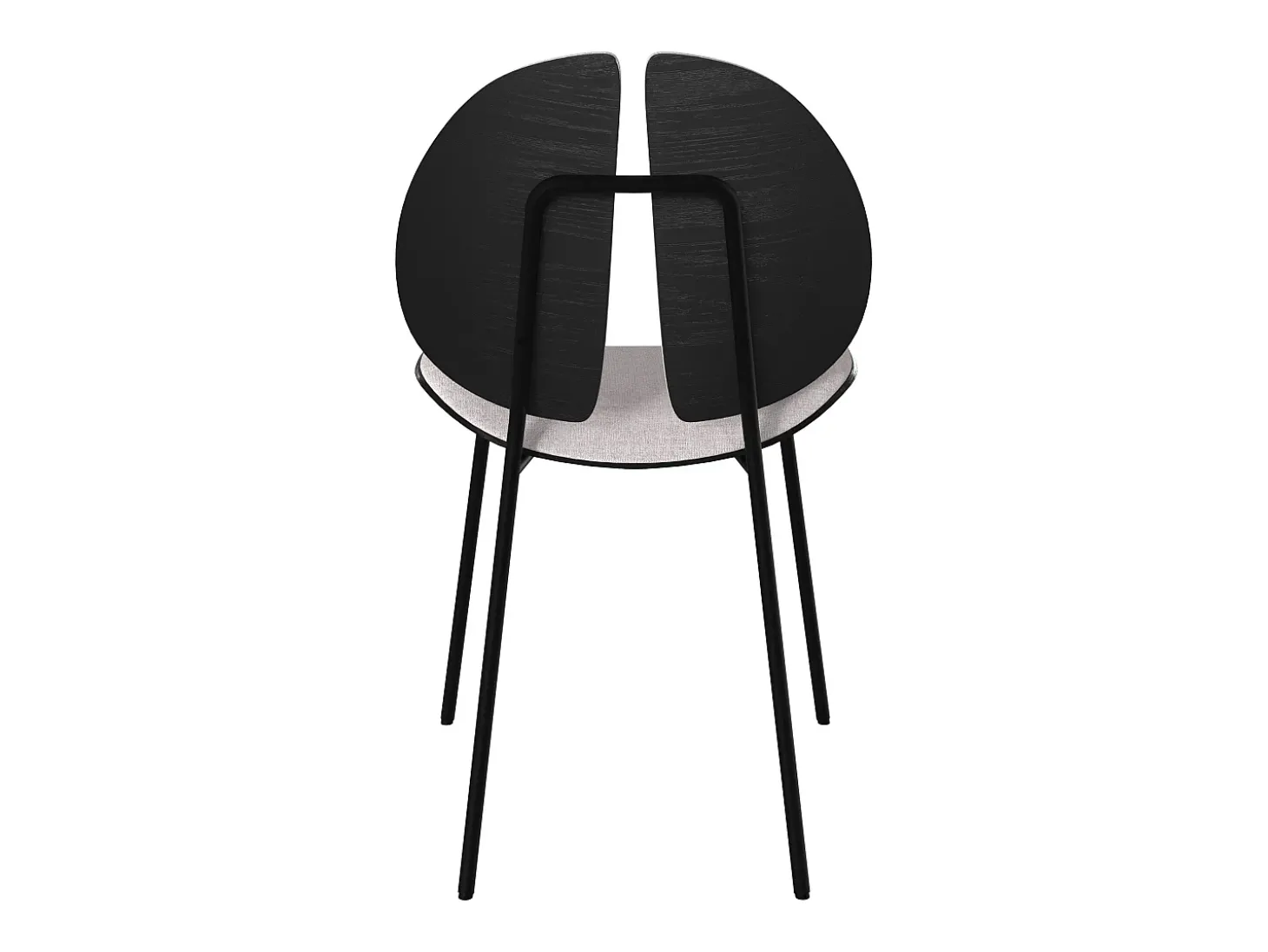 Silla en tela gris y madera negra - Coccinelle