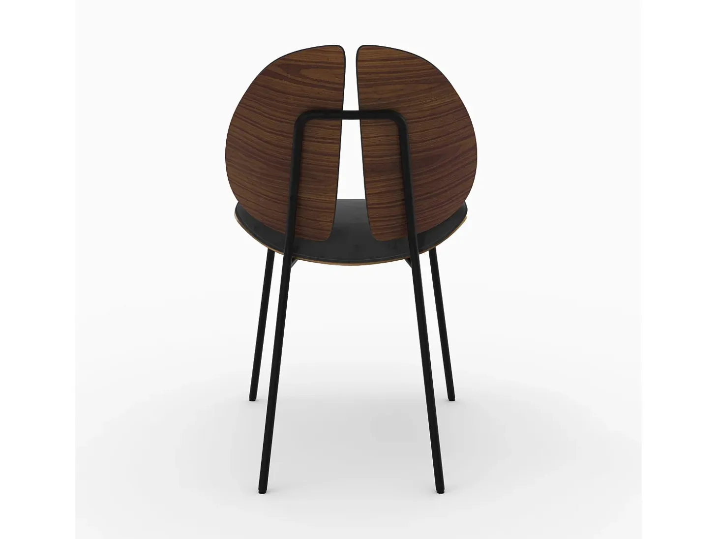 Silla en terciopelo negro y madera de nogal - Coccinelle