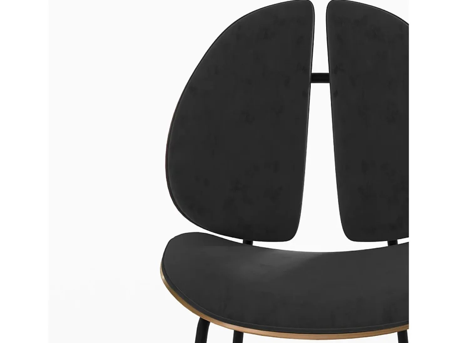 Silla en terciopelo negro y madera de nogal - Coccinelle