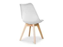Silla escandinava con cojín blanco imitación Ginebra