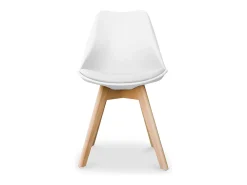 Silla escandinava con cojín blanco imitación Ginebra