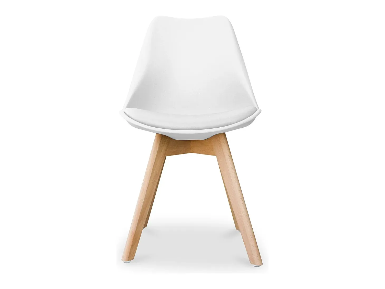 Silla escandinava con cojín blanco imitación Ginebra