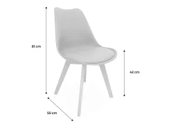 Silla escandinava con patas de madera de haya, set de 4 negro