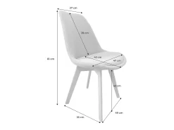 Silla escandinava de madera de haya y pana fina, set de 4 verde kaki