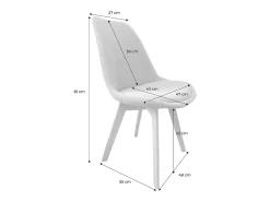 Silla escandinava de madera de haya y pana fina, set de 4 verde kaki