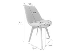 Silla escandinava de madera de haya y borreguito texturizada, set de 4