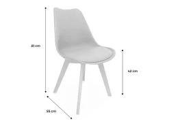 Silla escandinava de madera de haya y borreguito, set de 4 verde