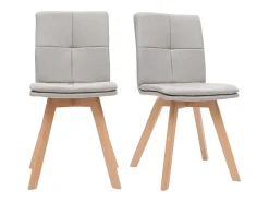 Silla escandinava tejido natural patas madera clara lote de 2 THEA