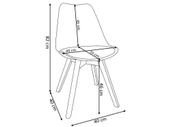 Silla Estilo Nordico Gris, 4 unidades