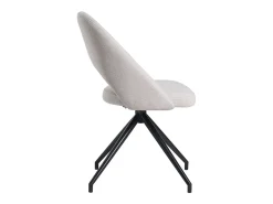 Silla giratoria 360º de tejido efecto aterciopelado texturizado beige y metal negro COSETTE