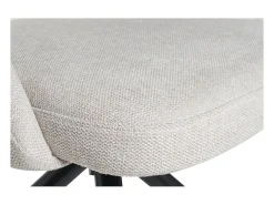 Silla giratoria 360º de tejido efecto aterciopelado texturizado beige y metal negro COSETTE