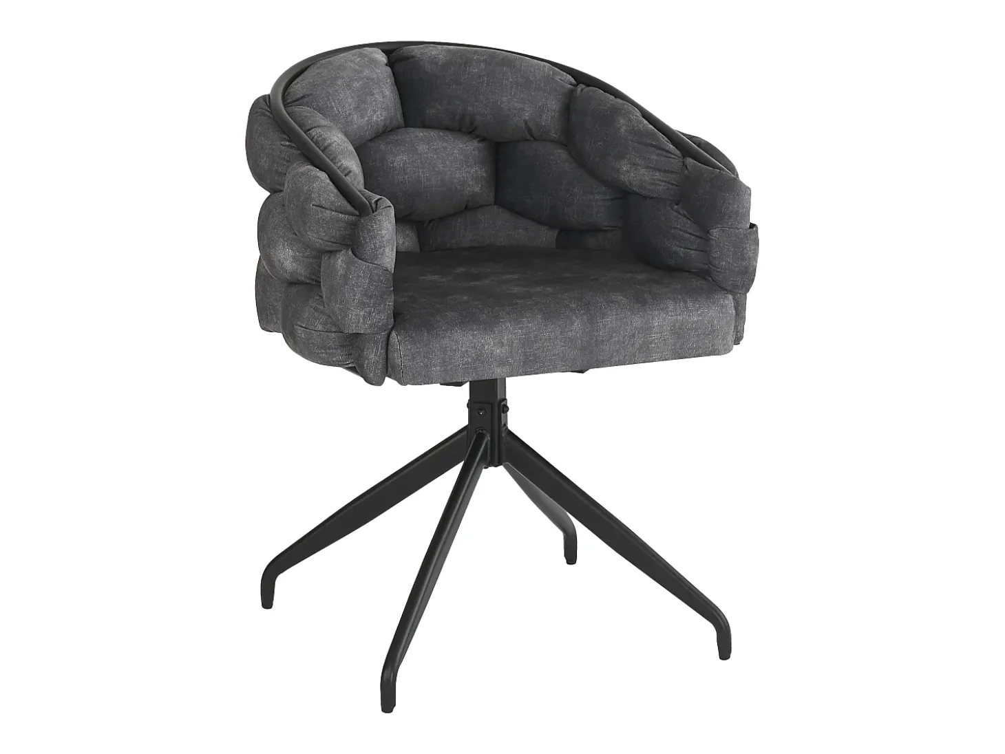 Silla giratoria (2 piezas), giratoria 360°, silla de comedor, moderna con respaldo de pétalos, terciopelo gris (49 x 48 x 76,5 cm)
