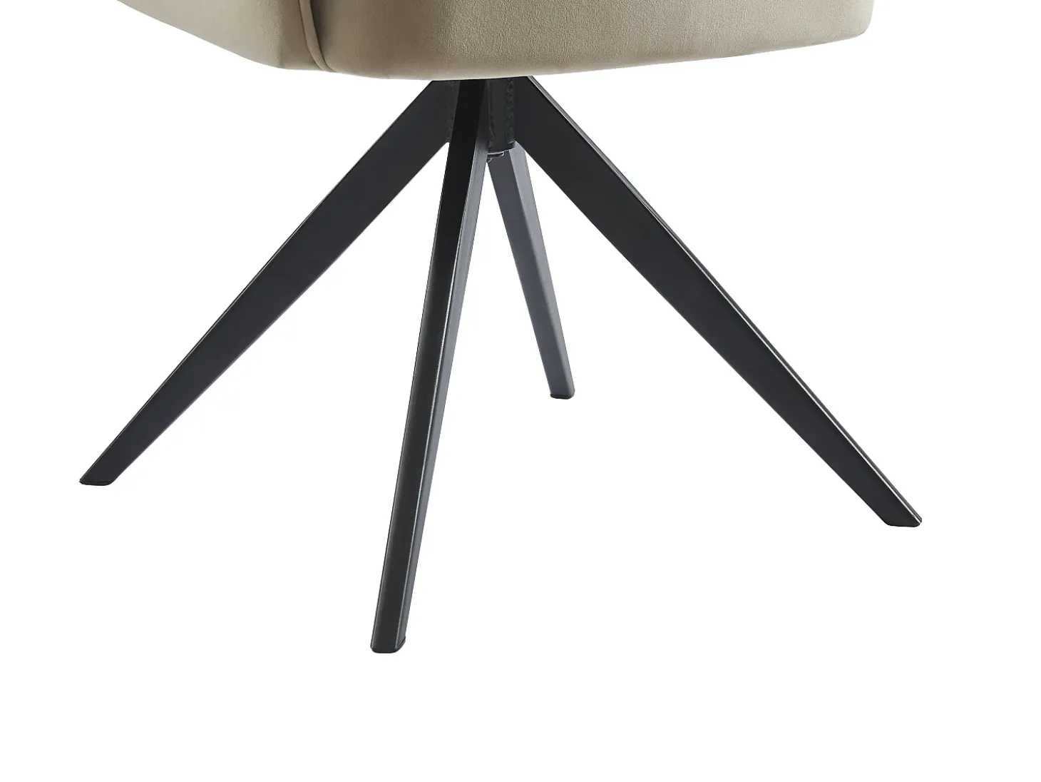 Silla giratoria con reposabrazos de terciopelo y metal negro - Beige - KONYA