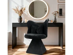 Silla giratoria con respaldo en forma de mariposa y soporte lumbar - Tela negra