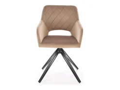 Silla giratoria de diseño en terciopelo beige Viktor