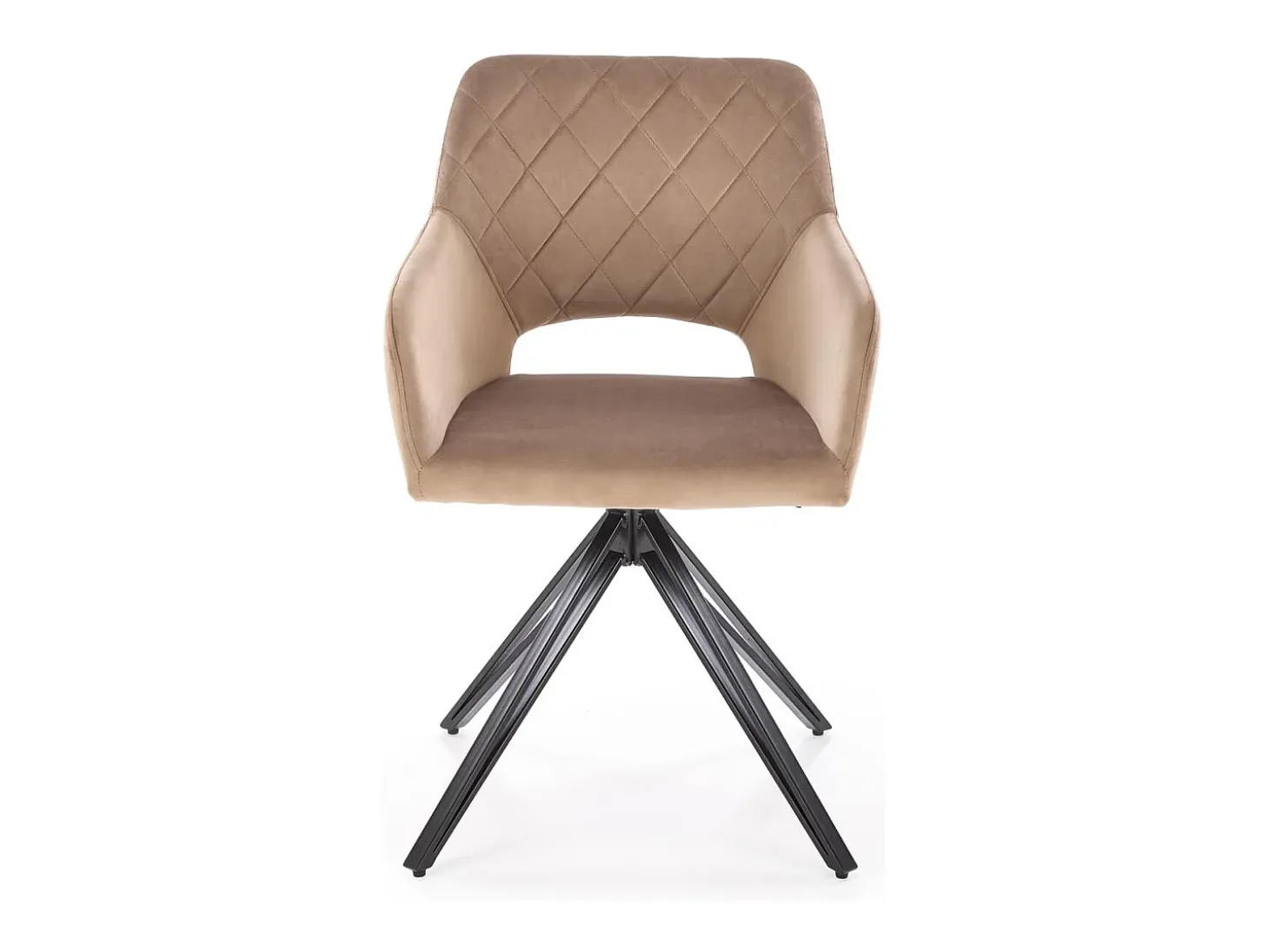 Silla giratoria de diseño en terciopelo beige Viktor
