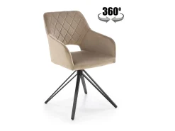 Silla giratoria de diseño en terciopelo beige Viktor