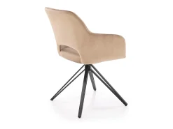 Silla giratoria de diseño en terciopelo beige Viktor