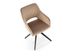 Silla giratoria de diseño en terciopelo beige Viktor
