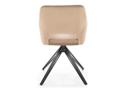 Silla giratoria de diseño en terciopelo beige Viktor