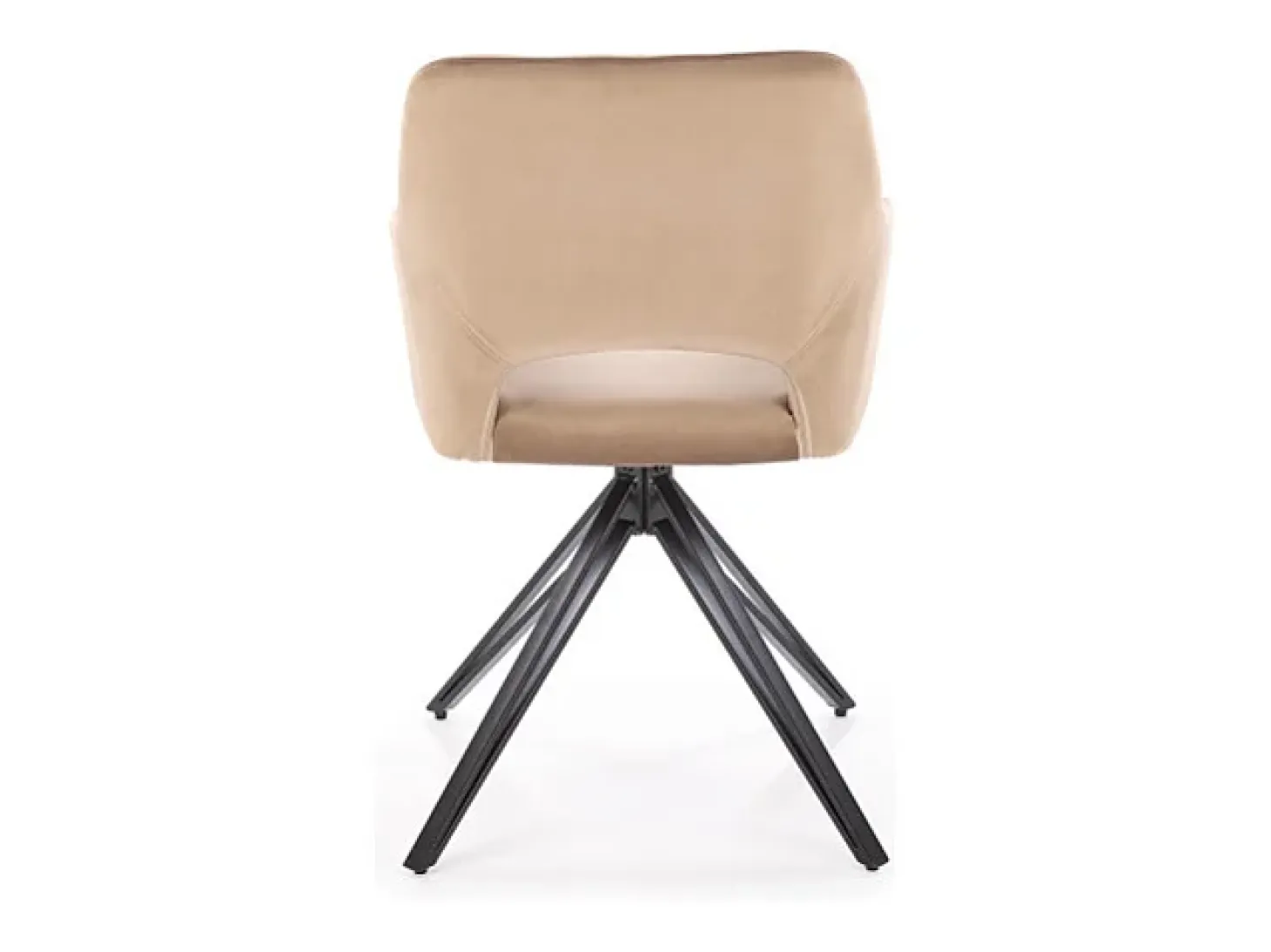 Silla giratoria de diseño en terciopelo beige Viktor