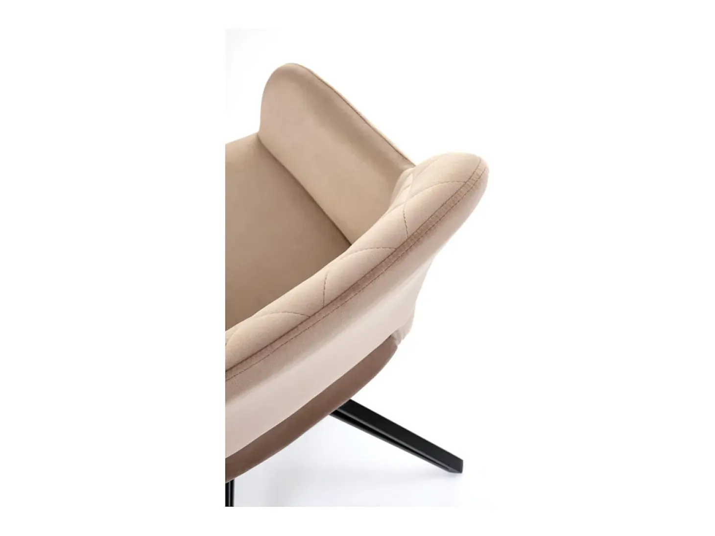 Silla giratoria de diseño en terciopelo beige Viktor