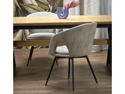 Silla giratoria de diseño en tela beige Melaine