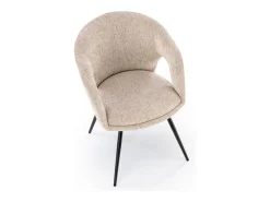 Silla giratoria de diseño en tela beige Melaine