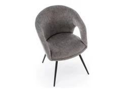 Silla giratoria de diseño en tejido gris Melaine