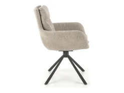Silla giratoria de diseño tapizada en tela beige Edge