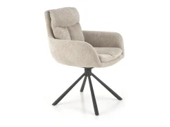 Silla giratoria de diseño tapizada en tela beige Edge