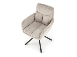 Silla giratoria de diseño tapizada en tela beige Edge