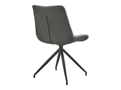 Silla giratoria de diseño Morka en tela gris y polipiel gris oscuro - Lote de 2