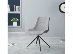 Silla giratoria de diseño Morka en tela gris y polipiel gris oscuro - Lote de 2