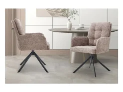 Silla giratoria de tela colección PLUMO color arena